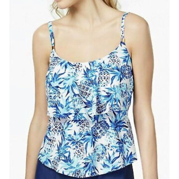 24th & Ocean Other - NWT $54 24th & Ocean Women's Small Pina Party Tiered Tankini Swim Top Turquoise
